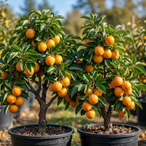 Pack of 2 American Persimmon Tree Live Plants, 7-14