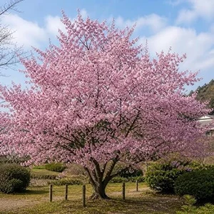 Pack of 2 Okame Flowering Cherry Trees Live Plant, Rosy Pink Blossoms, 6-12