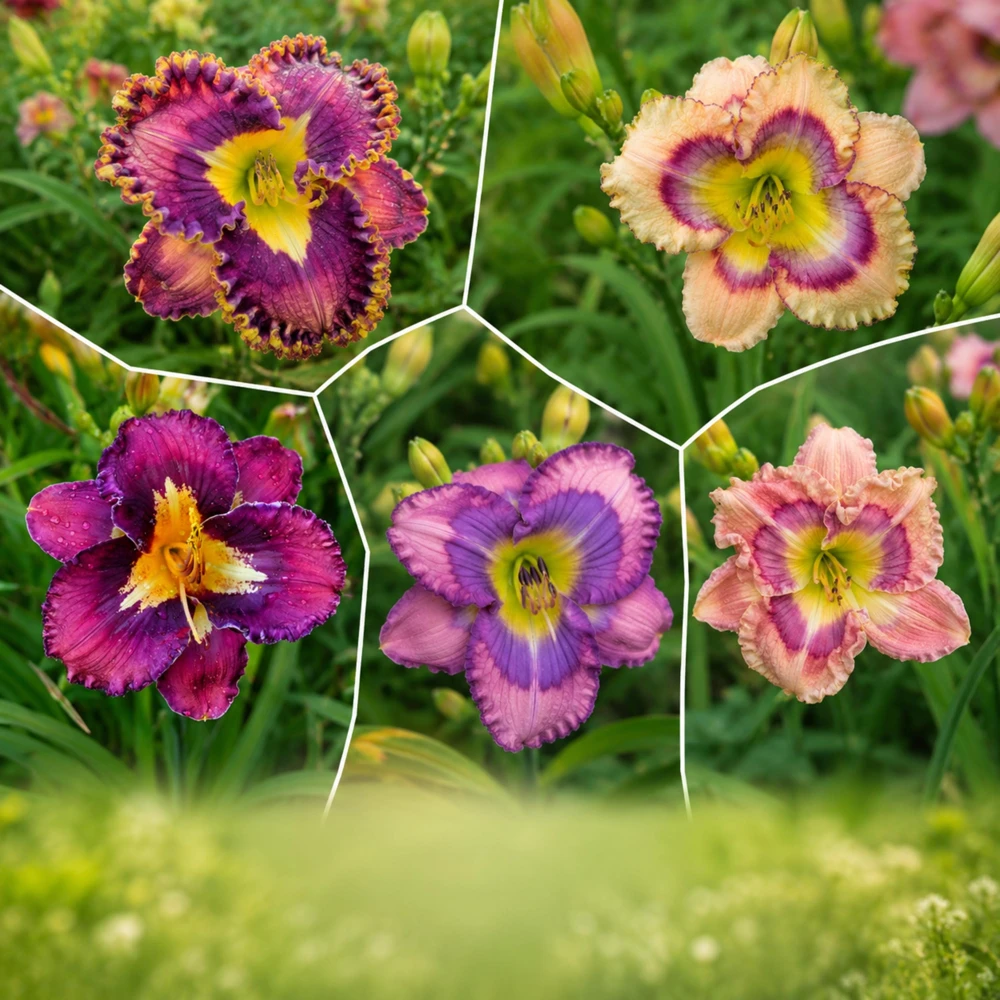 Patterned Daylily Mix Seeds - Hemerocallis hybrida - 20 Seeds - Unique Bi-Color Blooms - Image 5