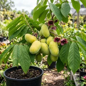 Paw Paw Tree (Asimina triloba) Live Plant – 6-14 Inch Tall Starter, Quart Pot, Outdoor - Image 1