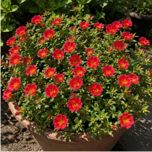 Scarlet Shades Purslane Seeds - Portulaca oleracea - 30 Seeds - Scarlet Red Blooms - Full Sun Ground Cover - Image 2