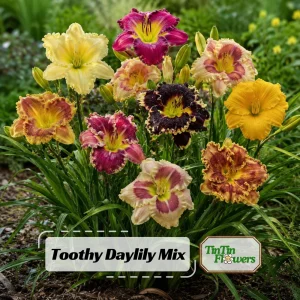 Toothy Daylily Mix Seeds - Hemerocallis hybrida - Fringed Perennial Flower - 20 Seeds - Image 1